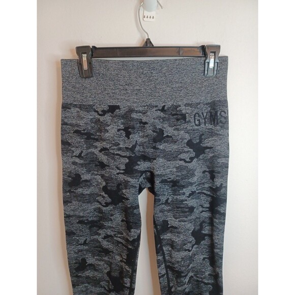 Gymshark Adapt Camo Seamless Leggings Small Black Asphalt Gray Activewear - Picture 2 of 8